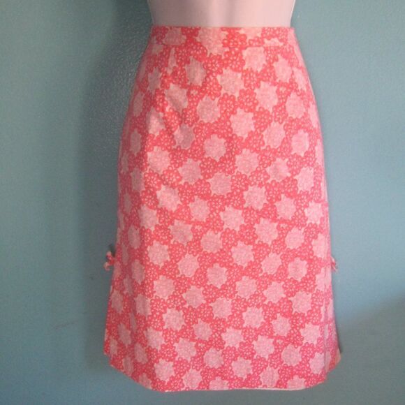 Tibi VINTAGE Pink Cotton Skirt Womens Size 4 with 27" Waist Lily Pulitzer Style - Picture 8 of 9